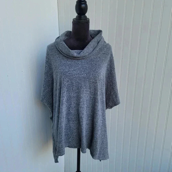 Time and Tru Soft Fleece Cowl Pullover Tunic Cozy Warm Top Heather Grey L XL - Picture 1 of 9